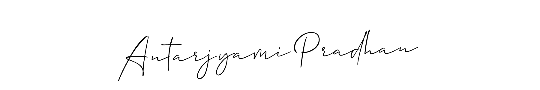 Similarly Allison_Script is the best handwritten signature design. Signature creator online .You can use it as an online autograph creator for name Antarjyami Pradhan. Antarjyami Pradhan signature style 2 images and pictures png