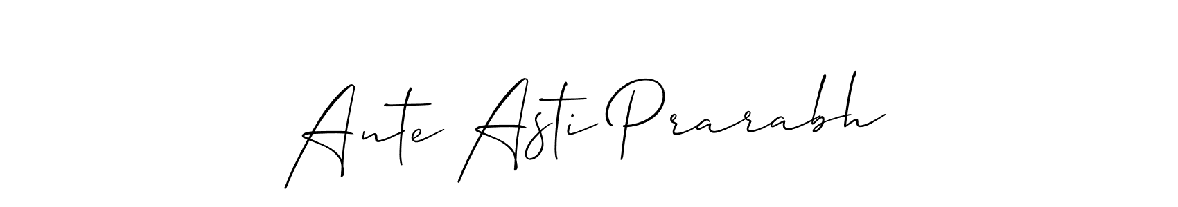 Allison_Script is a professional signature style that is perfect for those who want to add a touch of class to their signature. It is also a great choice for those who want to make their signature more unique. Get Ante Asti Prarabh name to fancy signature for free. Ante Asti Prarabh signature style 2 images and pictures png