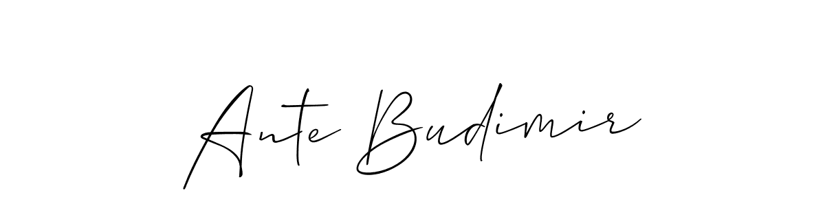 Make a beautiful signature design for name Ante Budimir. With this signature (Allison_Script) style, you can create a handwritten signature for free. Ante Budimir signature style 2 images and pictures png