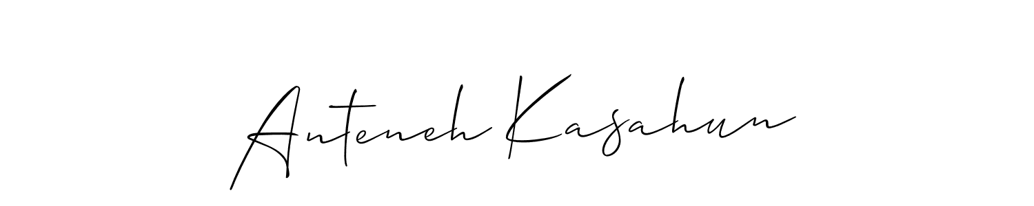 Similarly Allison_Script is the best handwritten signature design. Signature creator online .You can use it as an online autograph creator for name Anteneh Kasahun. Anteneh Kasahun signature style 2 images and pictures png