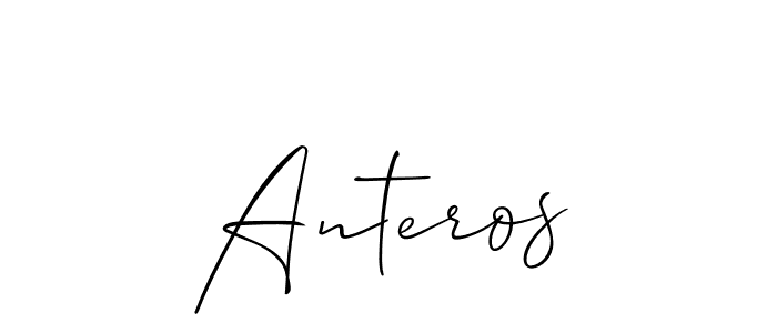 Use a signature maker to create a handwritten signature online. With this signature software, you can design (Allison_Script) your own signature for name Anteros. Anteros signature style 2 images and pictures png