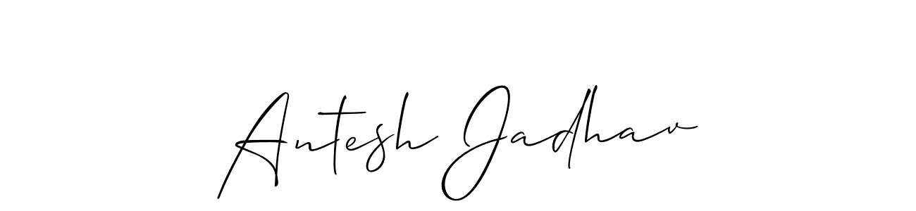 Also we have Antesh Jadhav name is the best signature style. Create professional handwritten signature collection using Allison_Script autograph style. Antesh Jadhav signature style 2 images and pictures png