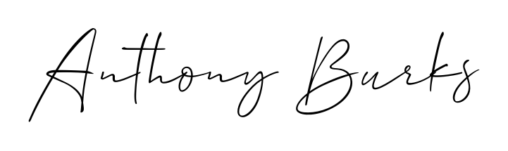 The Allison_Script signature style provides a bold statement for name Anthony Burks. Designed for business owners, executives, and leaders. Anthony Burks signature style 2 images and pictures png