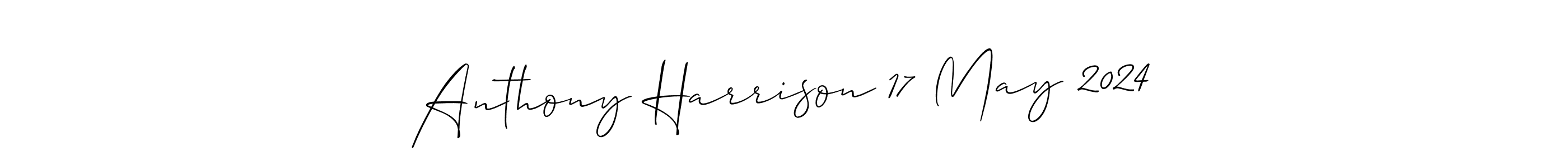 The best way (Allison_Script) to make a short signature is to pick only two or three words in your name. The name Anthony Harrison 17 May 2024 include a total of six letters. For converting this name. Anthony Harrison 17 May 2024 signature style 2 images and pictures png