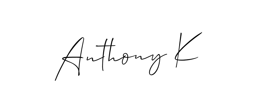 if you are searching for the best signature style for your name Anthony K. so please give up your signature search. here we have designed multiple signature styles  using Allison_Script. Anthony K signature style 2 images and pictures png