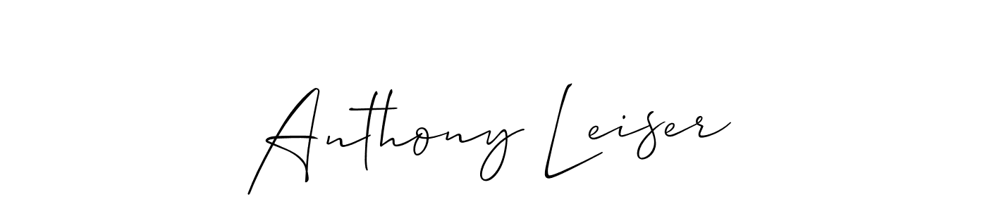 Allison_Script is a professional signature style that is perfect for those who want to add a touch of class to their signature. It is also a great choice for those who want to make their signature more unique. Get Anthony Leiser name to fancy signature for free. Anthony Leiser signature style 2 images and pictures png