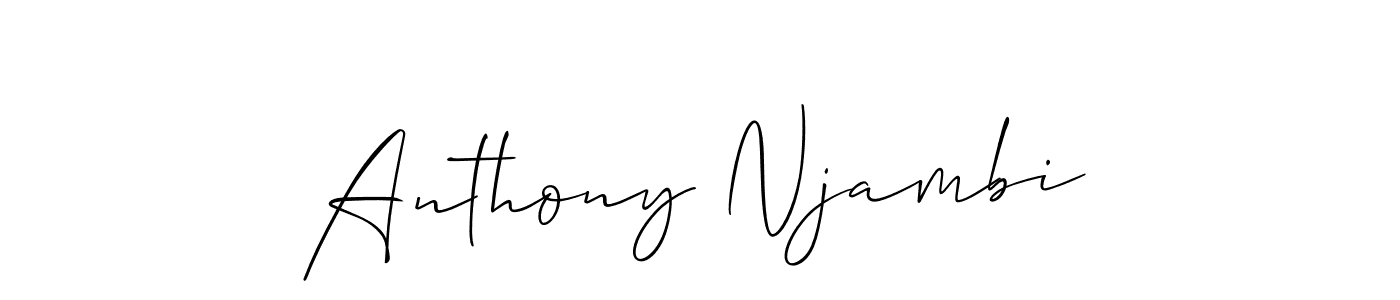 if you are searching for the best signature style for your name Anthony Njambi. so please give up your signature search. here we have designed multiple signature styles  using Allison_Script. Anthony Njambi signature style 2 images and pictures png