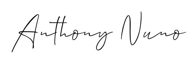 The Allison_Script signature style provides a bold statement for name Anthony Nuno. Designed for business owners, executives, and leaders. Anthony Nuno signature style 2 images and pictures png