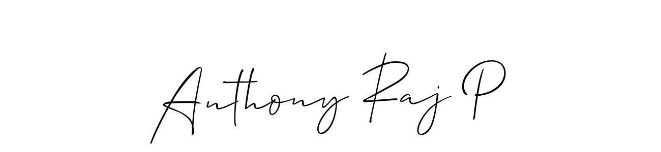 How to make Anthony Raj P name signature. Use Allison_Script style for creating short signs online. This is the latest handwritten sign. Anthony Raj P signature style 2 images and pictures png