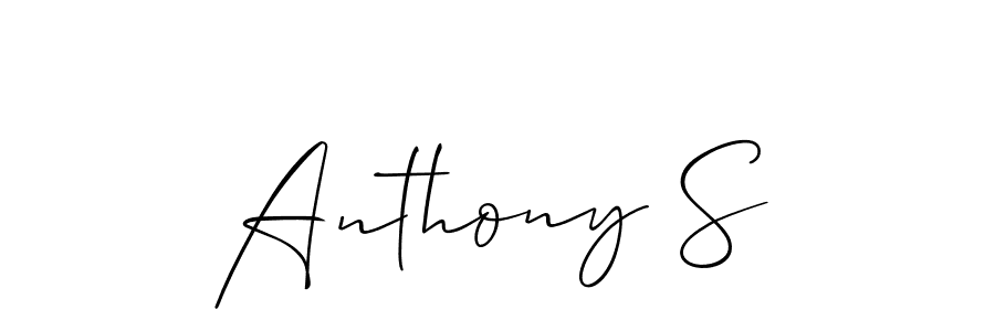 Make a beautiful signature design for name Anthony S. With this signature (Allison_Script) style, you can create a handwritten signature for free. Anthony S signature style 2 images and pictures png