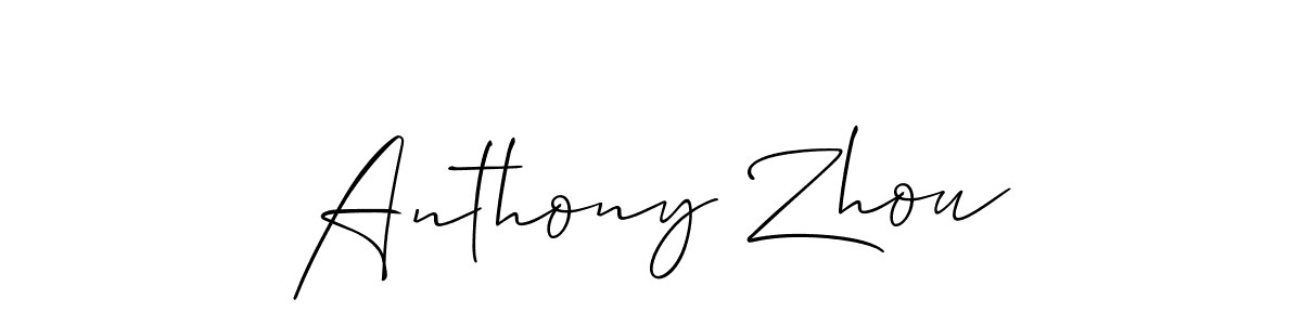 How to make Anthony Zhou name signature. Use Allison_Script style for creating short signs online. This is the latest handwritten sign. Anthony Zhou signature style 2 images and pictures png