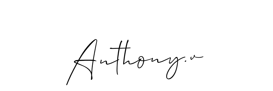 Make a short Anthony.v signature style. Manage your documents anywhere anytime using Allison_Script. Create and add eSignatures, submit forms, share and send files easily. Anthony.v signature style 2 images and pictures png