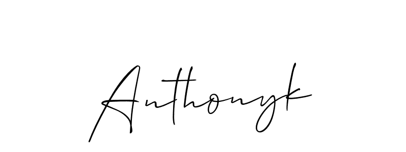 Design your own signature with our free online signature maker. With this signature software, you can create a handwritten (Allison_Script) signature for name Anthonyk. Anthonyk signature style 2 images and pictures png