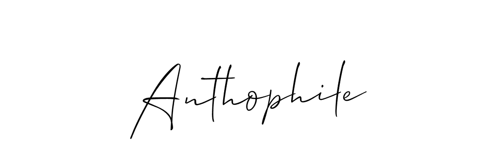 Create a beautiful signature design for name Anthophile. With this signature (Allison_Script) fonts, you can make a handwritten signature for free. Anthophile signature style 2 images and pictures png