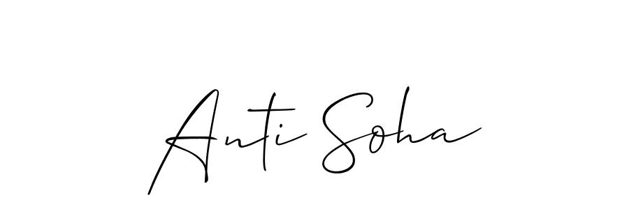 Allison_Script is a professional signature style that is perfect for those who want to add a touch of class to their signature. It is also a great choice for those who want to make their signature more unique. Get Anti Soha name to fancy signature for free. Anti Soha signature style 2 images and pictures png