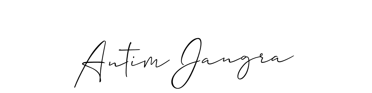 Similarly Allison_Script is the best handwritten signature design. Signature creator online .You can use it as an online autograph creator for name Antim Jangra. Antim Jangra signature style 2 images and pictures png