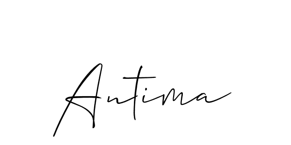Design your own signature with our free online signature maker. With this signature software, you can create a handwritten (Allison_Script) signature for name Antima. Antima signature style 2 images and pictures png