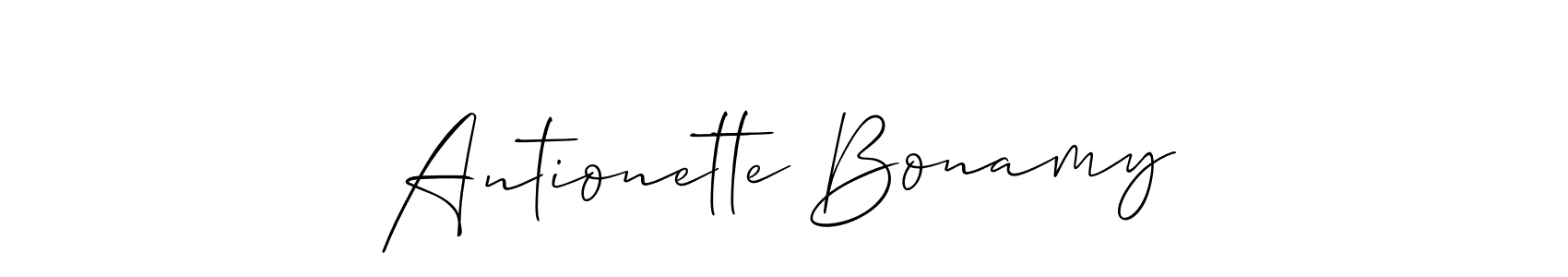 Make a short Antionette Bonamy signature style. Manage your documents anywhere anytime using Allison_Script. Create and add eSignatures, submit forms, share and send files easily. Antionette Bonamy signature style 2 images and pictures png