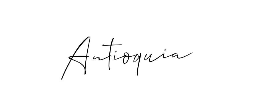 Design your own signature with our free online signature maker. With this signature software, you can create a handwritten (Allison_Script) signature for name Antioquia. Antioquia signature style 2 images and pictures png