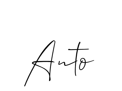 The best way (Allison_Script) to make a short signature is to pick only two or three words in your name. The name Anto include a total of six letters. For converting this name. Anto signature style 2 images and pictures png