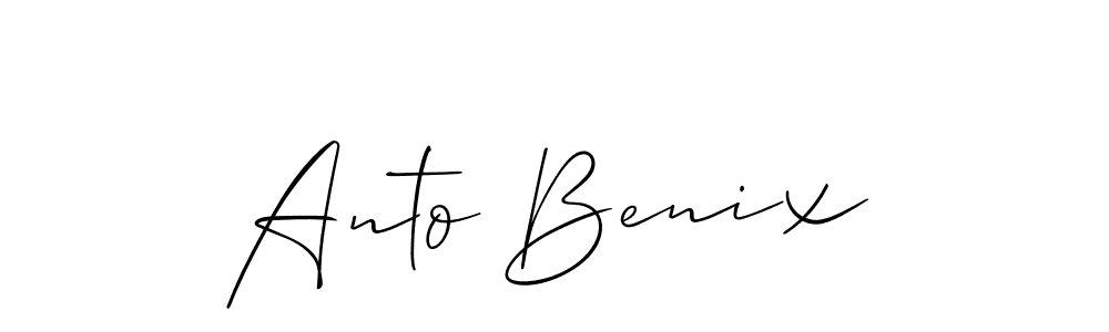 Make a beautiful signature design for name Anto Benix. With this signature (Allison_Script) style, you can create a handwritten signature for free. Anto Benix signature style 2 images and pictures png