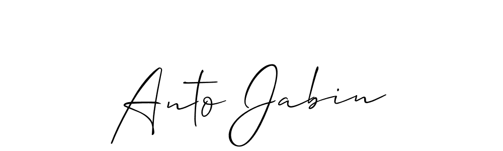 The best way (Allison_Script) to make a short signature is to pick only two or three words in your name. The name Anto Jabin include a total of six letters. For converting this name. Anto Jabin signature style 2 images and pictures png