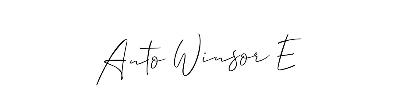 Create a beautiful signature design for name Anto Winsor E. With this signature (Allison_Script) fonts, you can make a handwritten signature for free. Anto Winsor E signature style 2 images and pictures png