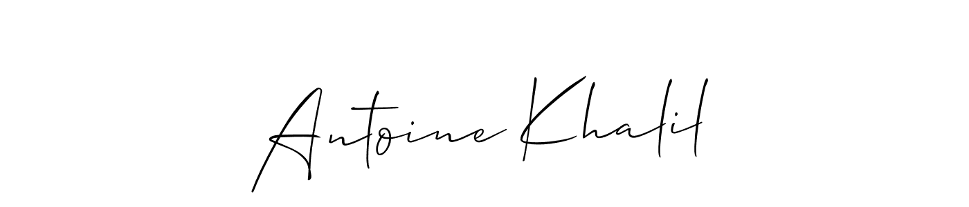 Design your own signature with our free online signature maker. With this signature software, you can create a handwritten (Allison_Script) signature for name Antoine Khalil. Antoine Khalil signature style 2 images and pictures png