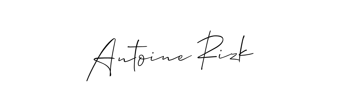 How to make Antoine Rizk name signature. Use Allison_Script style for creating short signs online. This is the latest handwritten sign. Antoine Rizk signature style 2 images and pictures png