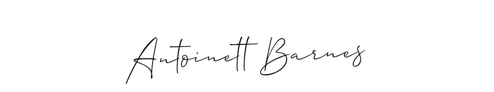 Use a signature maker to create a handwritten signature online. With this signature software, you can design (Allison_Script) your own signature for name Antoinett Barnes. Antoinett Barnes signature style 2 images and pictures png