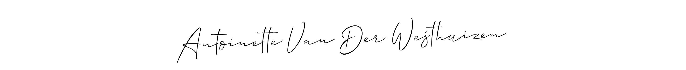 Create a beautiful signature design for name Antoinette Van Der Westhuizen. With this signature (Allison_Script) fonts, you can make a handwritten signature for free. Antoinette Van Der Westhuizen signature style 2 images and pictures png