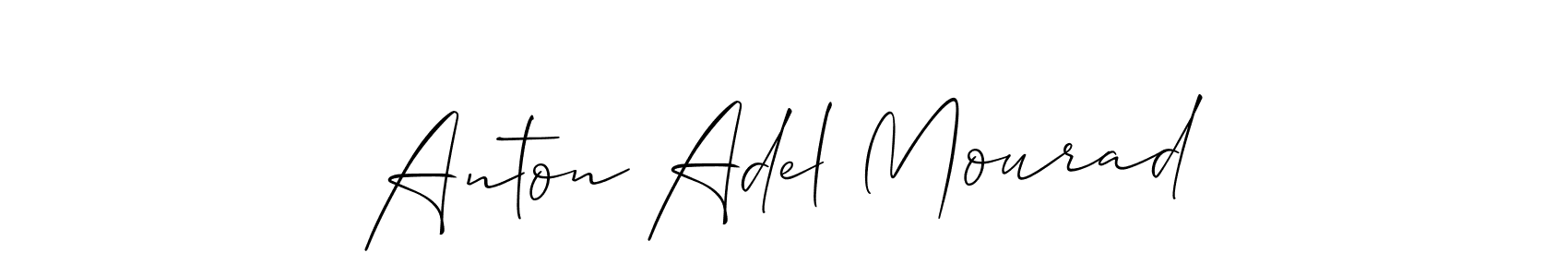 You should practise on your own different ways (Allison_Script) to write your name (Anton Adel Mourad) in signature. don't let someone else do it for you. Anton Adel Mourad signature style 2 images and pictures png
