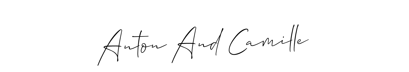 Make a beautiful signature design for name Anton And Camille. With this signature (Allison_Script) style, you can create a handwritten signature for free. Anton And Camille signature style 2 images and pictures png