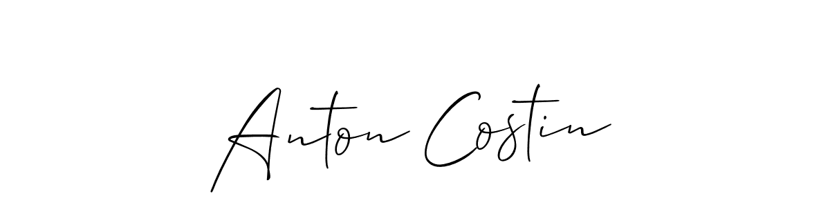 Make a short Anton Costin signature style. Manage your documents anywhere anytime using Allison_Script. Create and add eSignatures, submit forms, share and send files easily. Anton Costin signature style 2 images and pictures png