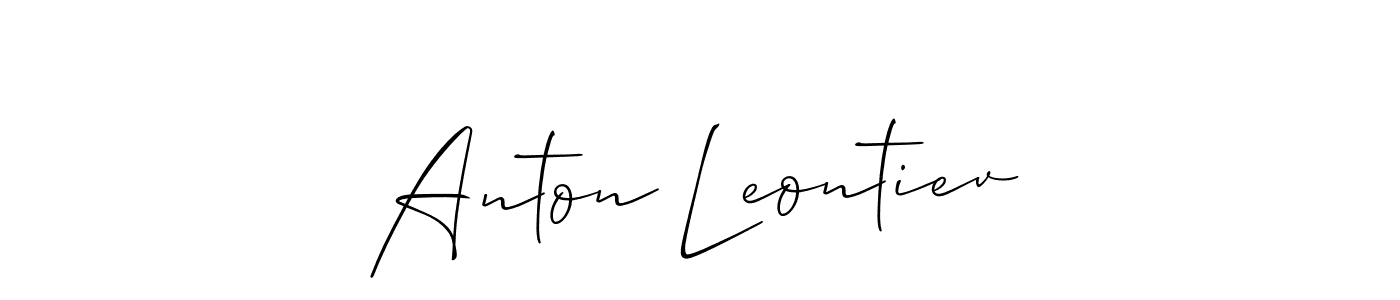 Make a beautiful signature design for name Anton Leontiev. With this signature (Allison_Script) style, you can create a handwritten signature for free. Anton Leontiev signature style 2 images and pictures png