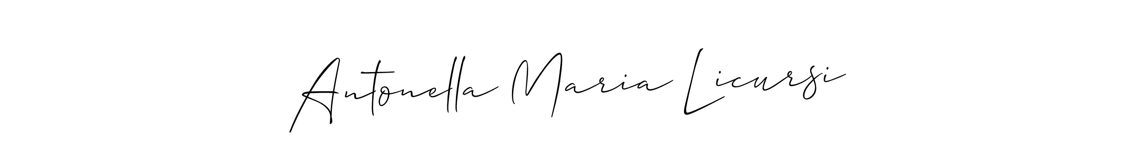 Create a beautiful signature design for name Antonella Maria Licursi. With this signature (Allison_Script) fonts, you can make a handwritten signature for free. Antonella Maria Licursi signature style 2 images and pictures png