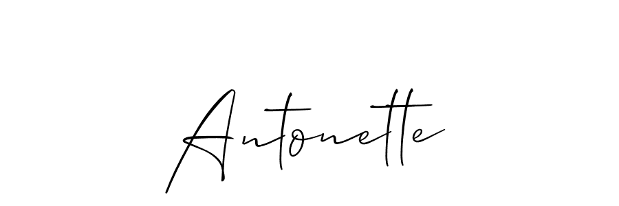 Use a signature maker to create a handwritten signature online. With this signature software, you can design (Allison_Script) your own signature for name Antonette. Antonette signature style 2 images and pictures png