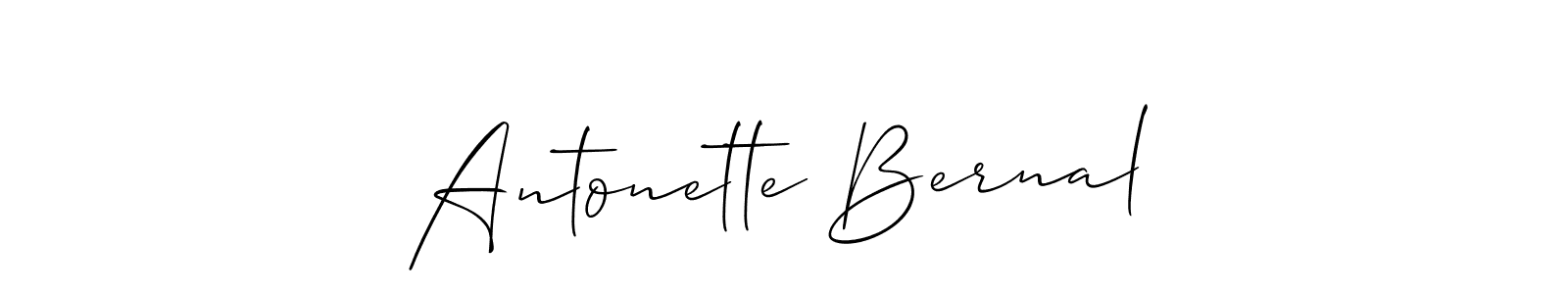 It looks lik you need a new signature style for name Antonette Bernal. Design unique handwritten (Allison_Script) signature with our free signature maker in just a few clicks. Antonette Bernal signature style 2 images and pictures png