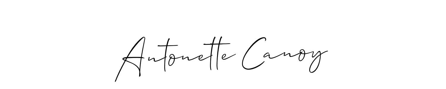 How to make Antonette Canoy signature? Allison_Script is a professional autograph style. Create handwritten signature for Antonette Canoy name. Antonette Canoy signature style 2 images and pictures png