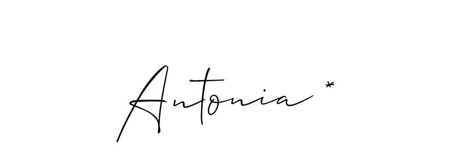 How to make Antonia * signature? Allison_Script is a professional autograph style. Create handwritten signature for Antonia * name. Antonia * signature style 2 images and pictures png