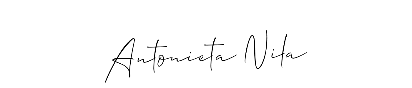 Design your own signature with our free online signature maker. With this signature software, you can create a handwritten (Allison_Script) signature for name Antonieta Nila. Antonieta Nila signature style 2 images and pictures png