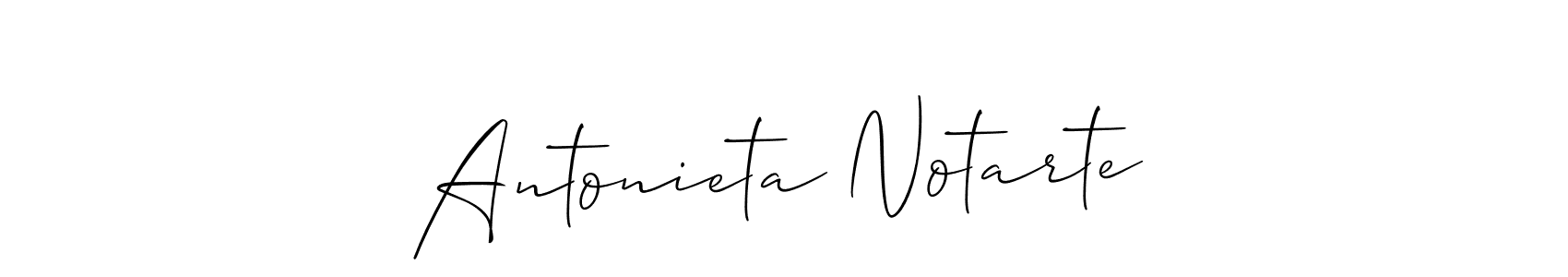 Design your own signature with our free online signature maker. With this signature software, you can create a handwritten (Allison_Script) signature for name Antonieta Notarte. Antonieta Notarte signature style 2 images and pictures png