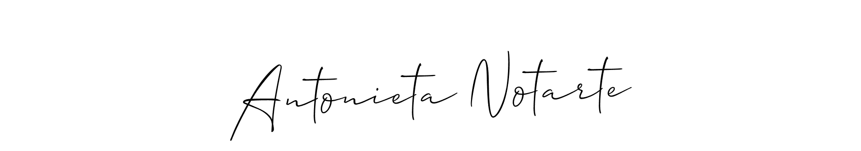 Design your own signature with our free online signature maker. With this signature software, you can create a handwritten (Allison_Script) signature for name Antonieta Notarte. Antonieta Notarte signature style 2 images and pictures png