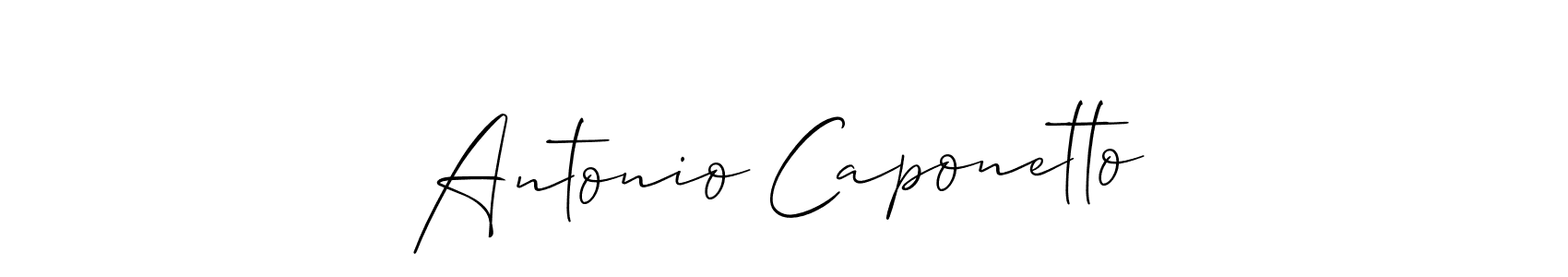 Allison_Script is a professional signature style that is perfect for those who want to add a touch of class to their signature. It is also a great choice for those who want to make their signature more unique. Get Antonio Caponetto name to fancy signature for free. Antonio Caponetto signature style 2 images and pictures png