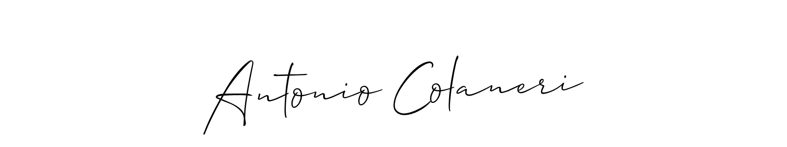 Use a signature maker to create a handwritten signature online. With this signature software, you can design (Allison_Script) your own signature for name Antonio Colaneri. Antonio Colaneri signature style 2 images and pictures png