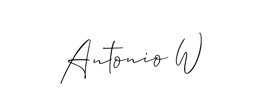 if you are searching for the best signature style for your name Antonio W. so please give up your signature search. here we have designed multiple signature styles  using Allison_Script. Antonio W signature style 2 images and pictures png