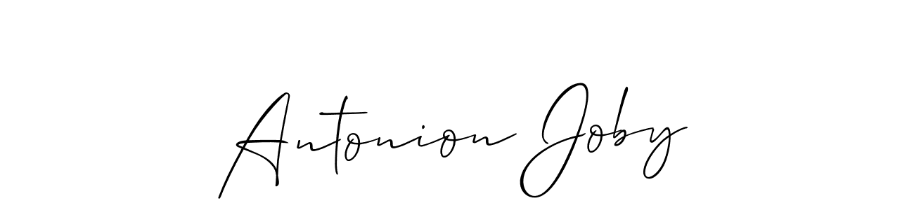 You should practise on your own different ways (Allison_Script) to write your name (Antonion Joby) in signature. don't let someone else do it for you. Antonion Joby signature style 2 images and pictures png