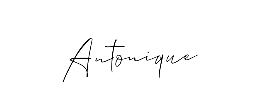 How to make Antonique name signature. Use Allison_Script style for creating short signs online. This is the latest handwritten sign. Antonique signature style 2 images and pictures png