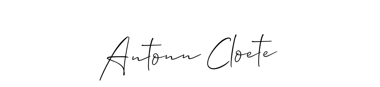 Use a signature maker to create a handwritten signature online. With this signature software, you can design (Allison_Script) your own signature for name Antonn Cloete. Antonn Cloete signature style 2 images and pictures png