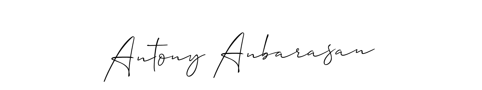 The best way (Allison_Script) to make a short signature is to pick only two or three words in your name. The name Antony Anbarasan include a total of six letters. For converting this name. Antony Anbarasan signature style 2 images and pictures png